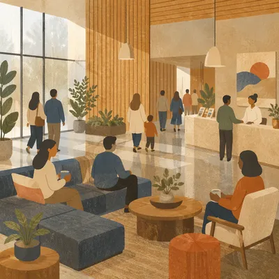 Modern Church Lobby Lounge Fellowship Space