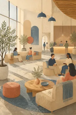 Contemporary Church Lobby Lounge Interior Design