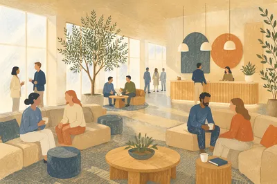 Contemporary Church Lobby Lounge Interior