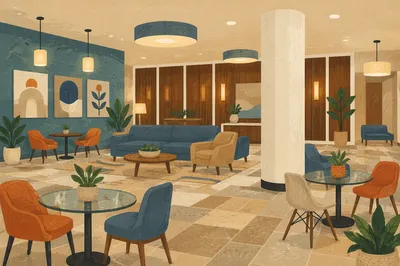 Contemporary Church Lobby Lounge Interior Design