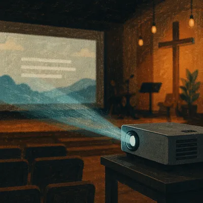 Contemporary Worship Projector in Church Auditorium