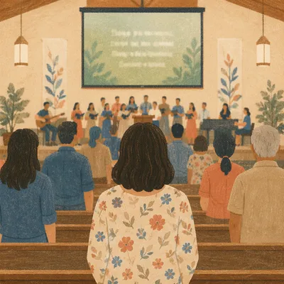 Contemporary Worship Screen in Modern Sanctuary
