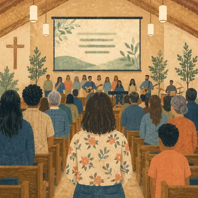Contemporary Worship Service Projection Screen Scene