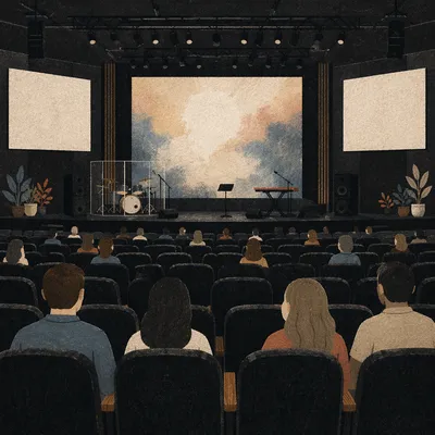 Contemporary Church Worship Screen Before Service