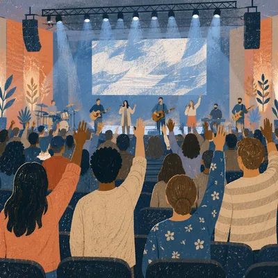 Contemporary Worship Service Projection Screen Scene