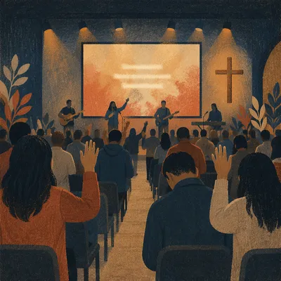 Contemporary Worship Projection in Reverent Church