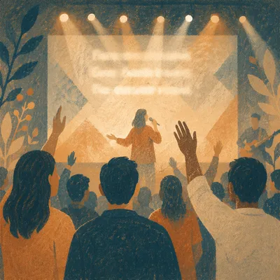 Contemporary Worship Projection Screen in Modern Church