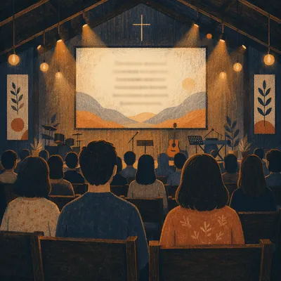Contemporary Worship Projection in Evening Church