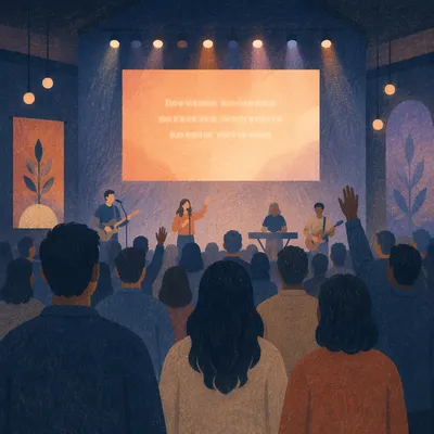 Contemporary Worship Projection Screen in Sanctuary