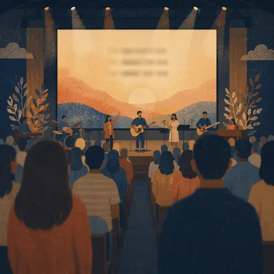 Contemporary Worship Projection in Modern Church