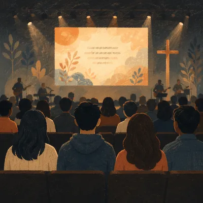 Contemporary Worship Screen in Modern Church