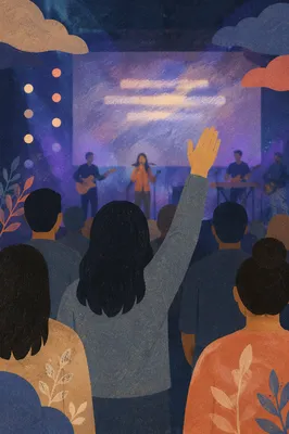 Contemporary Worship Projection Screen in Modern Church