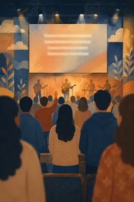 Contemporary Worship Screen Above Congregation