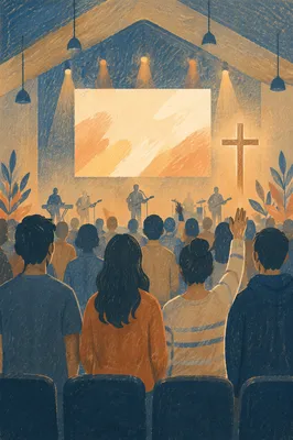 Contemporary Worship Projection in Modern Church