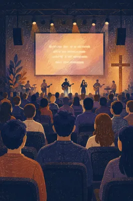 Contemporary Worship Projection in Modern Church