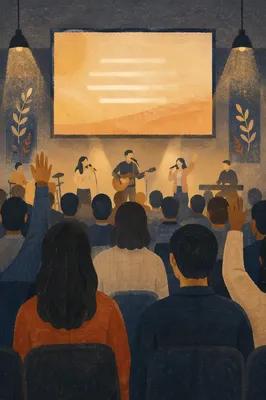 Contemporary Worship Screen in Church Auditorium