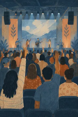 Contemporary Worship Service Projection Screen Scene