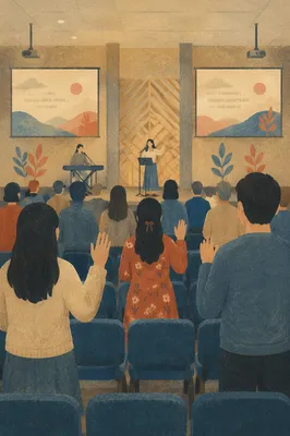 Contemporary Worship Service Projection Screen Scene