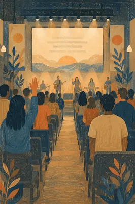 Contemporary Worship Projection Screen in Church