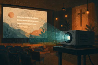 Contemporary Worship Projector in Church Auditorium