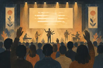 Contemporary Worship Lyrics Projection in Church