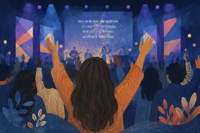 Contemporary Worship Projection Screen from Congregation