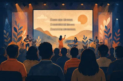 Modern Worship Projection Screen in Church