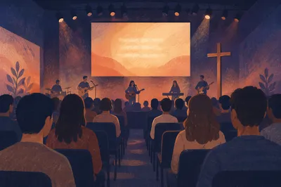 Contemporary Worship Projection in Modern Church