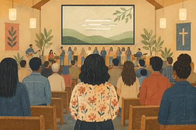 Contemporary Worship Service Projection Screen Scene