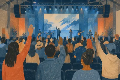Contemporary Worship Service Projection Screen Scene