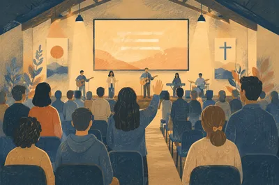 Contemporary Worship Service Projection Screen