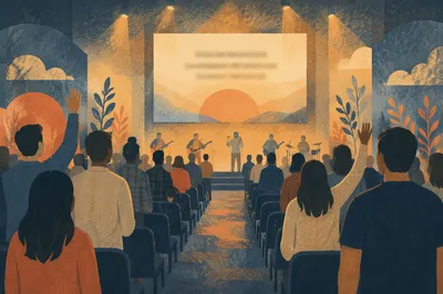 Contemporary Worship Projection Screen in Church