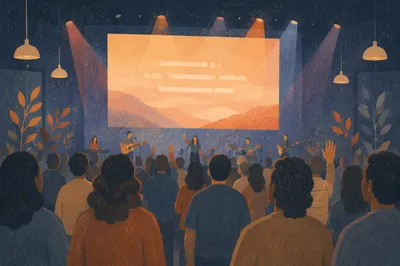 Contemporary Worship Projection Screen in Sanctuary