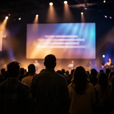 Contemporary Worship Projection in Modern Church