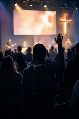 Contemporary Worship Projection Screen in Church