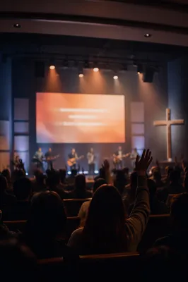 Evening Worship Projection in Contemporary Church