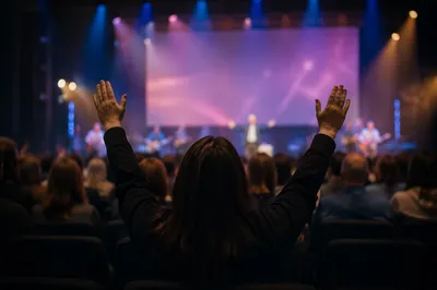 Contemporary Worship Projection Screen in Auditorium