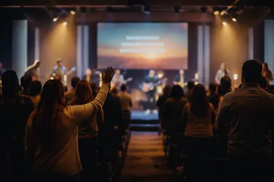 Contemporary Worship Projection in Modern Church