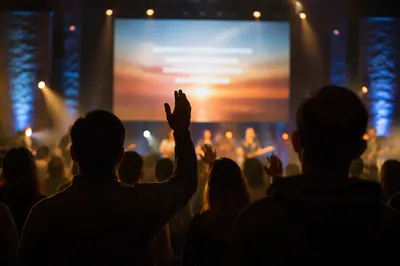 Contemporary Worship Projection in Modern Church
