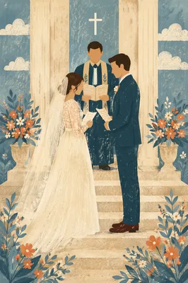 Wedding Vows at Church Entrance Ceremony