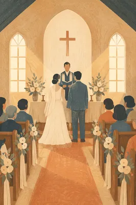 Wedding Vows at Church Altar