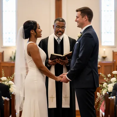 Wedding Vows at Church Altar