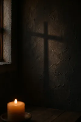 Dark Chapel Wall With Subtle Cross