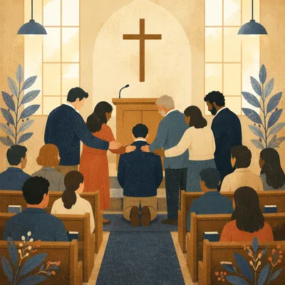 Deacon Commissioning Prayer in Church Sanctuary