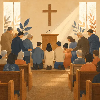 Deacon Commissioning Prayer in Church Sanctuary