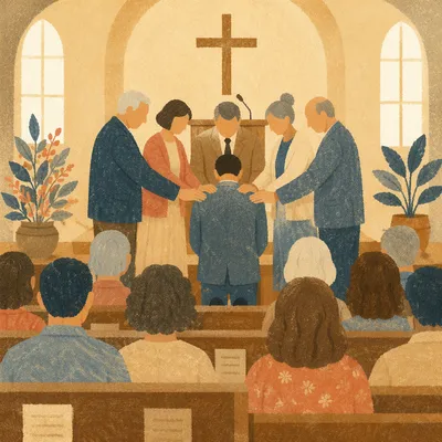 Deacon Commissioning Prayer in Church Sanctuary