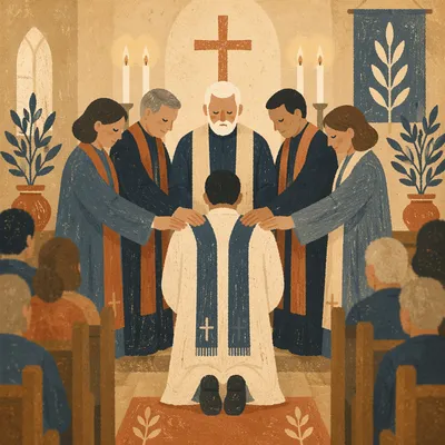 Deacon Commissioning Prayer in Church Sanctuary