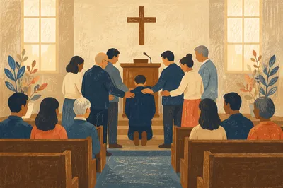Deacon Commissioning Prayer in Church Sanctuary