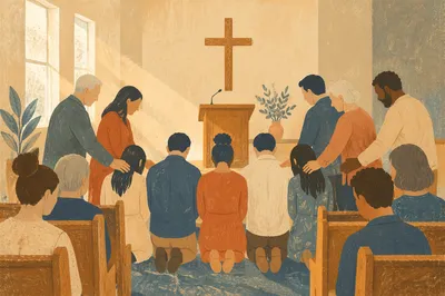 Deacon Commissioning Prayer in Church Sanctuary