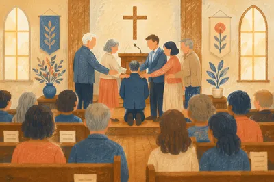 Deacon Commissioning Prayer in Church Sanctuary